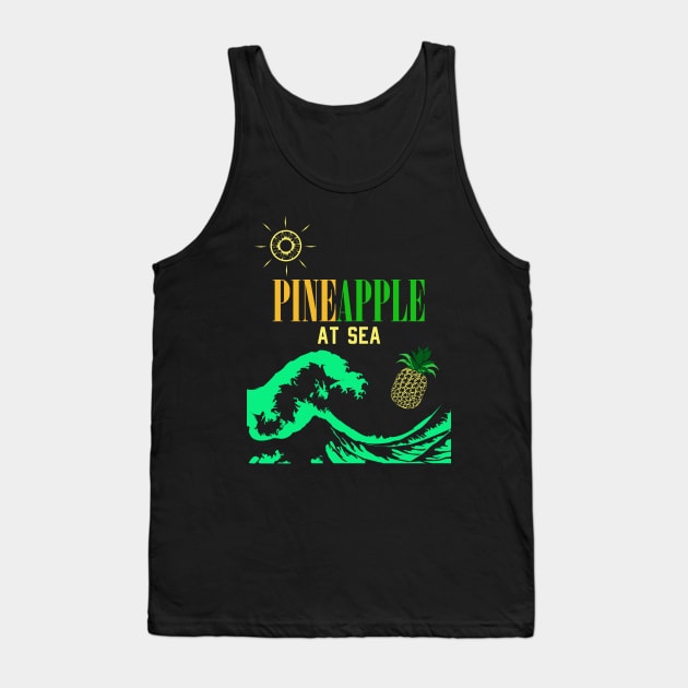 pineapple at sea full great wave tshirt Tank Top by HCreatives